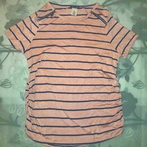 ★2/$30 Pink and Navy Blue Stripes Zipper Shirt